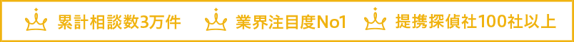 累計相談数3万件 業界注目度No1 提携探偵社100社以上